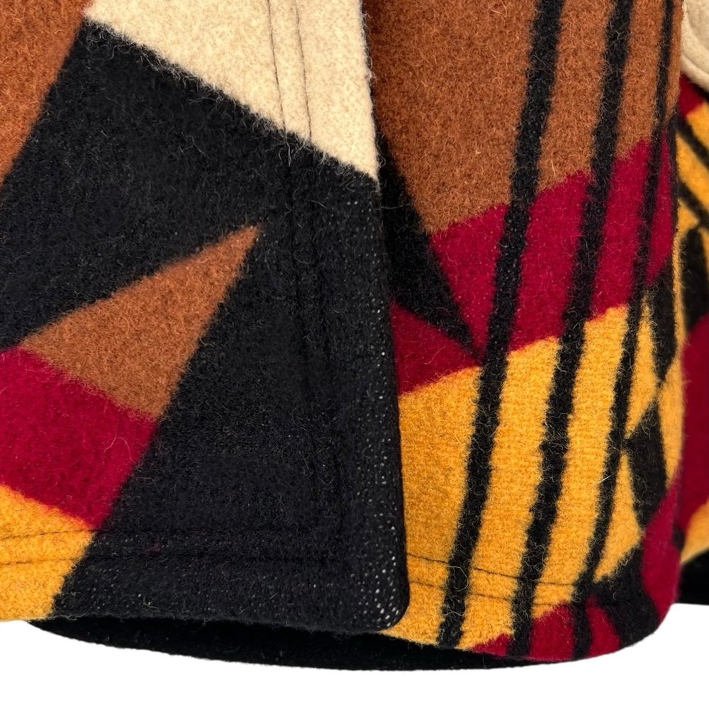 Lindsey Thornburg x Pendleton Brown Native American Print Wool Cape Cloak Coat - Picture 8 of 14